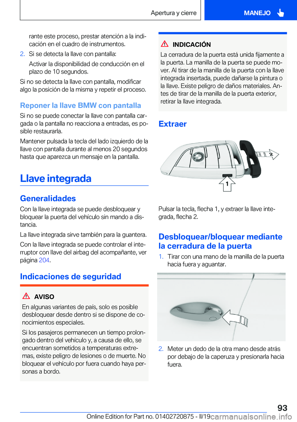 BMW X7 2019  Manuales de Empleo (in Spanish) �r�a�n�t�e��e�s�t�e��p�r�o�c�e�s�o�,��p�r�e�s�t�a�r��a�t�e�n�c�i�