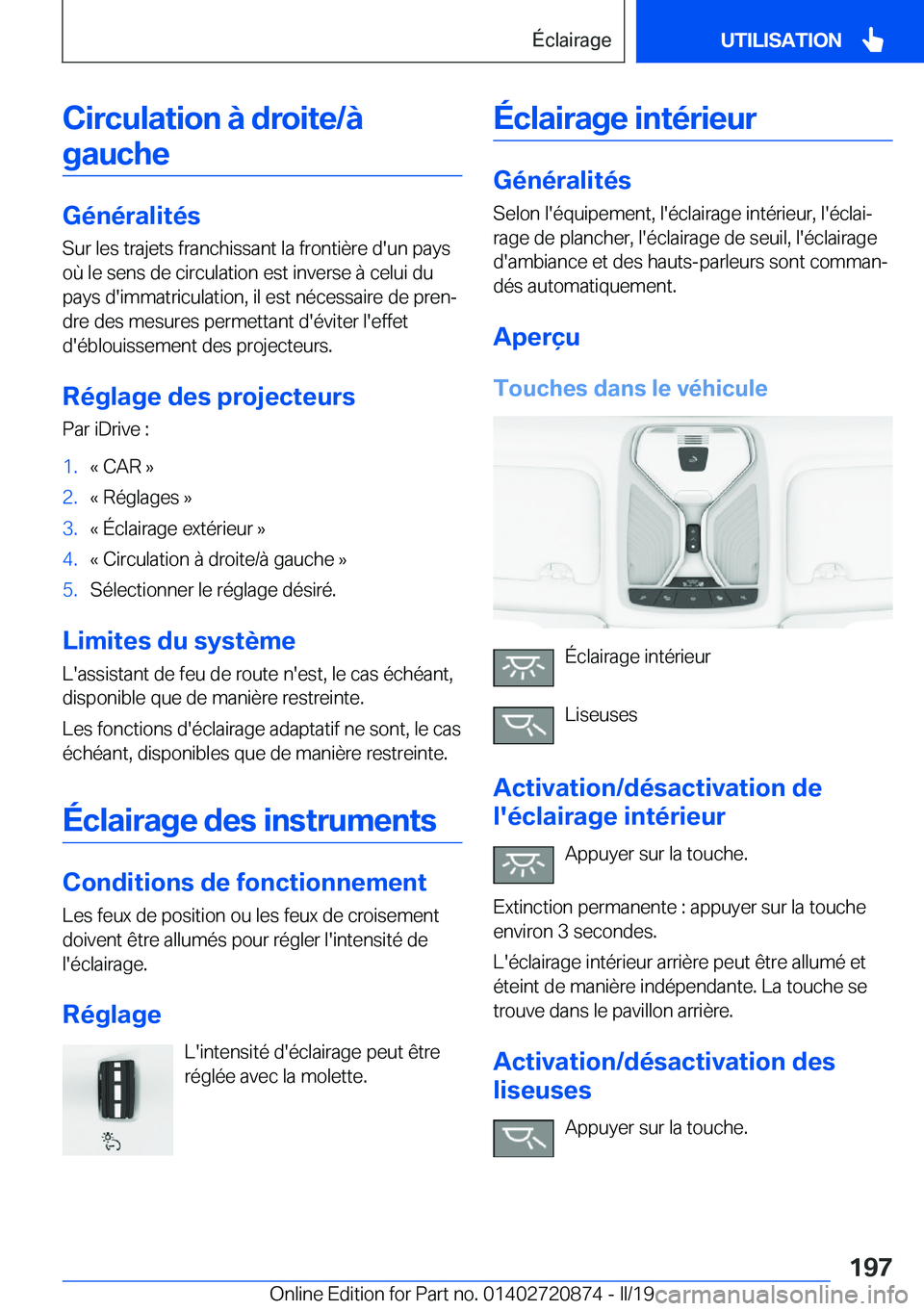 BMW X7 2019  Notices Demploi (in French) �C�i�r�c�u�l�a�t�i�o�n��