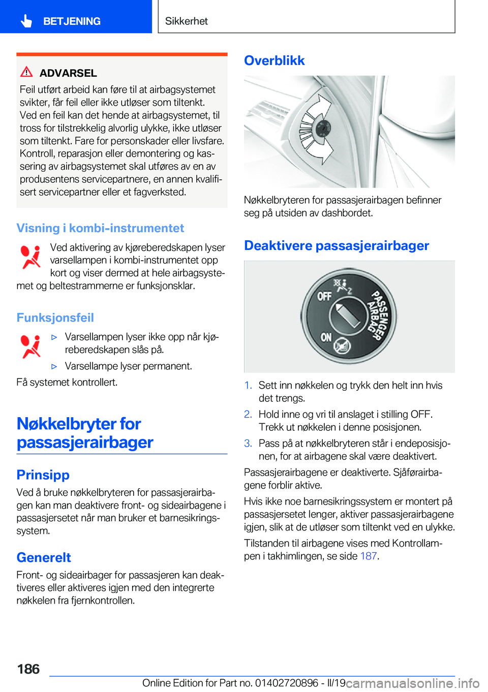 BMW X7 2019  InstruksjonsbØker (in Norwegian) �A�D�V�A�R�S�E�L
�F�e�i�l��u�t�f�