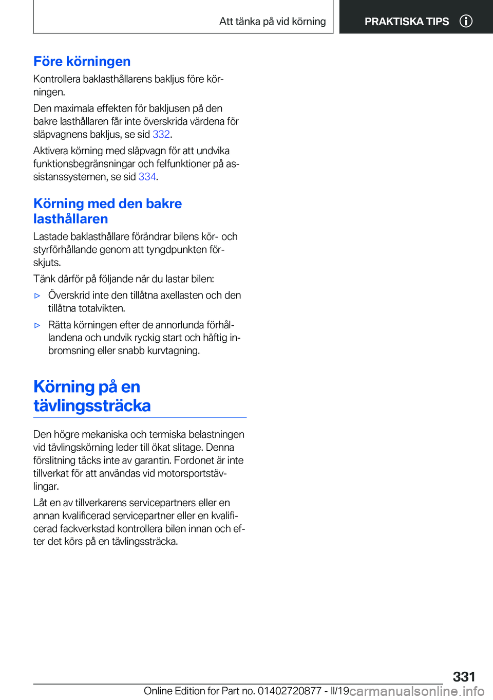 BMW X7 2019  InstruktionsbÖcker (in Swedish) �F�