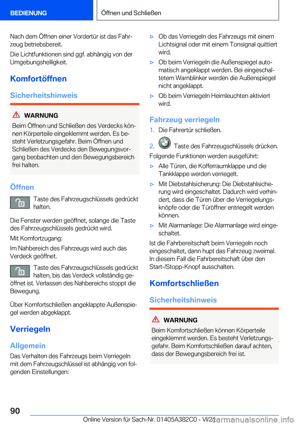 BMW Z4 2022  Betriebsanleitungen (in German) �N�a�c�h��d�e�m��