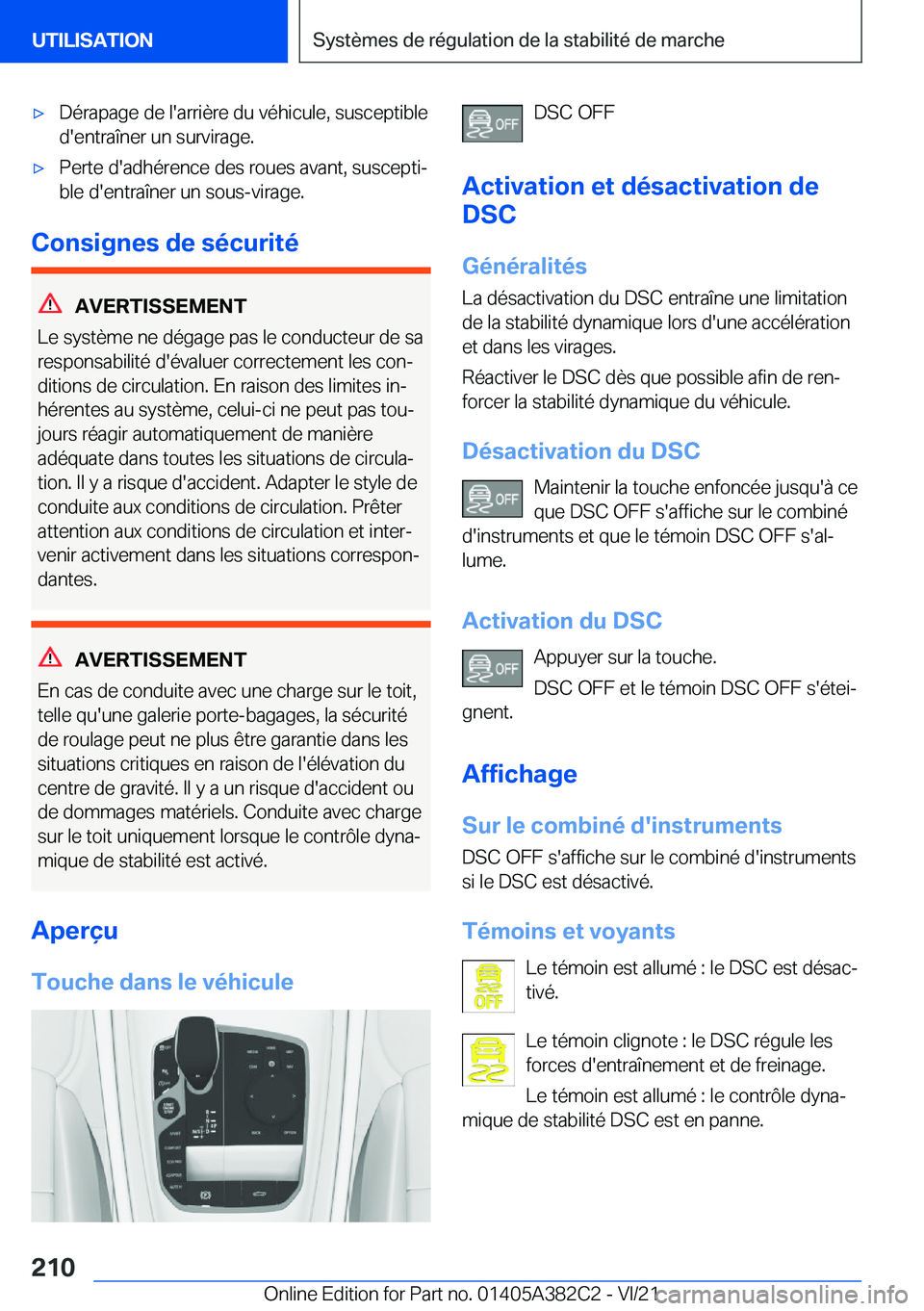 BMW Z4 2022  Notices Demploi (in French) 'x�D�é�r�a�p�a�g�e��d�e��l�'�a�r�r�i�è�r�e��d�u��v�é�h�i�c�u�l�e�,��s�u�s�c�e�p�t�i�b�l�e
�d�'�e�n�t�r�a�