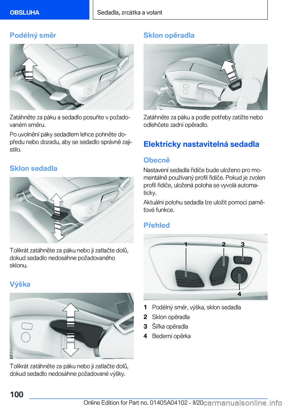 BMW Z4 2020  Návod na použití (in Czech) �P�o�d�