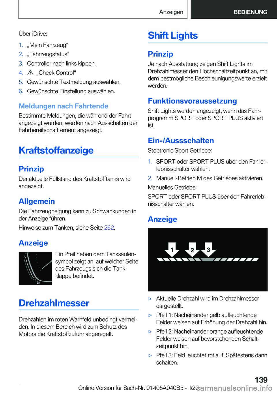 BMW Z4 2020  Betriebsanleitungen (in German) �