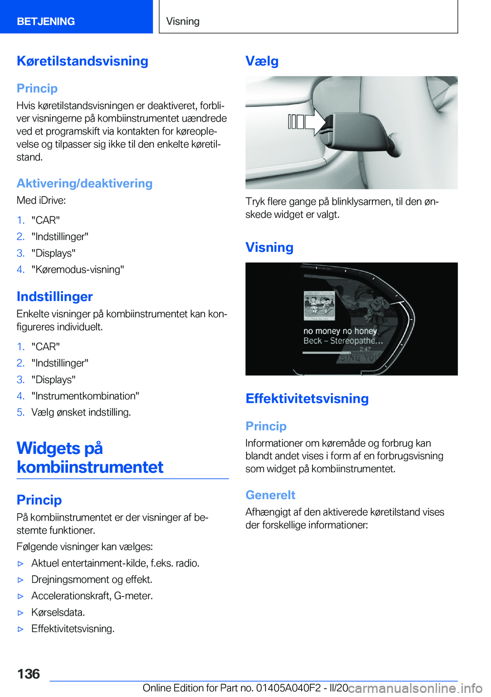 BMW Z4 2020  InstruktionsbØger (in Danish) �K�