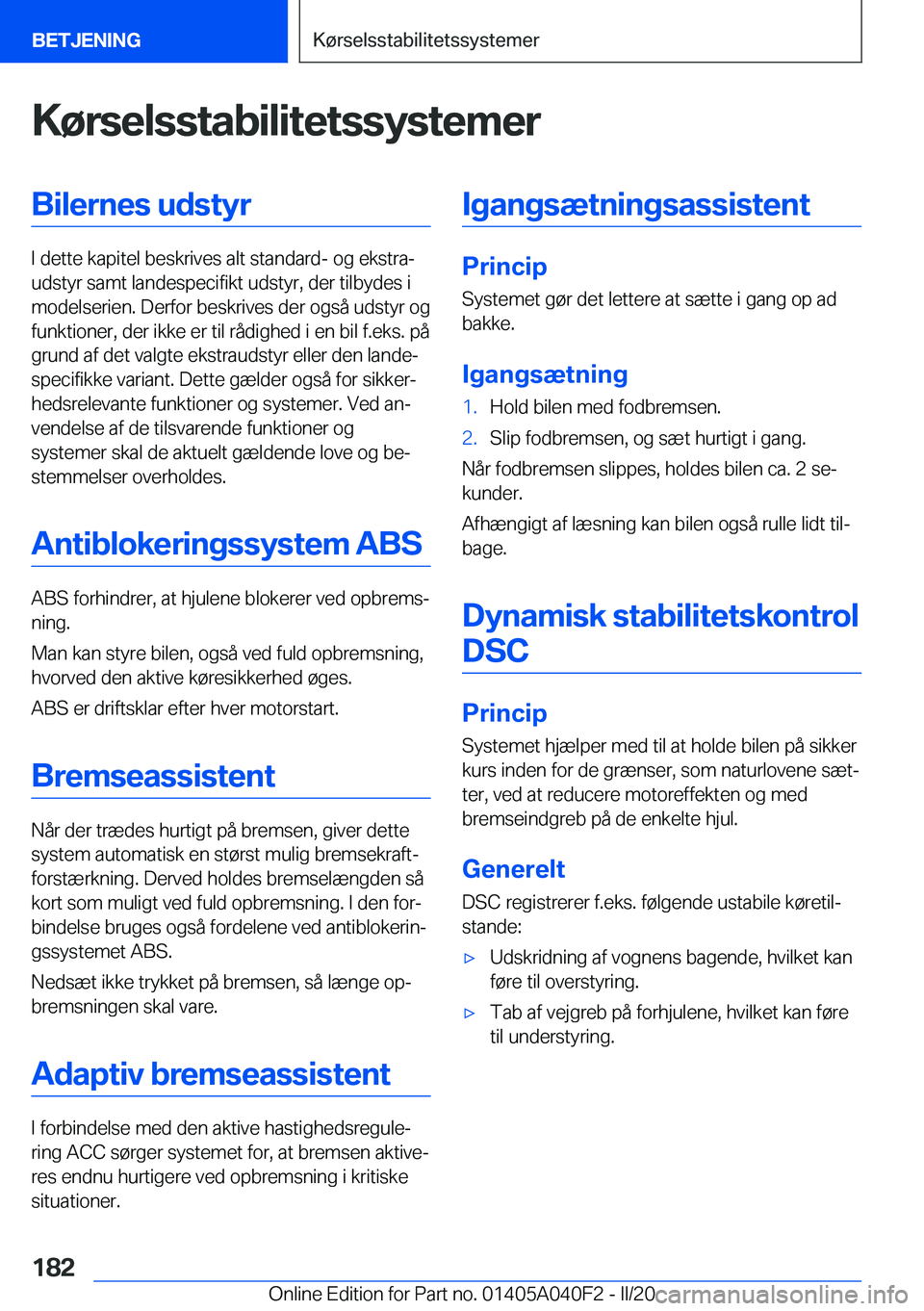 BMW Z4 2020  InstruktionsbØger (in Danish) �K�
