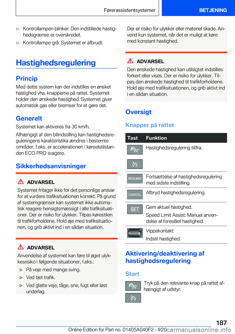 BMW Z4 2020  InstruktionsbØger (in Danish) 'x�K�o�n�t�r�o�l�l�a�m�p�e�n��b�l�i�n�k�e�r�:��D�e�n��i�n�d�s�t�i�l�l�e�d�e��h�a�s�t�i�gj�h�e�d�s�g�r�æ�n�s�e��e�r��o�v�e�r�s�k�r�e�d�e�t�.'x�K�o�n�t�r�o�l�l�a�m�p�e��g�r�å�:��S�y�s