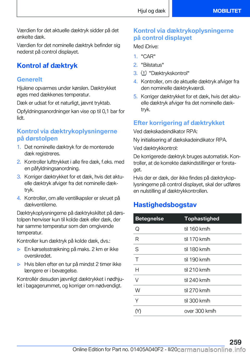 BMW Z4 2020  InstruktionsbØger (in Danish) �V�æ�r�d�i�e�n��f�o�r��d�e�t��a�k�t�u�e�l�l�e��d�æ�k�t�r�y�k��s�i�d�d�e�r��p�å��d�e�t�e�n�k�e�l�t�e��d�æ�k�.
�V�æ�r�d�i�e�n��f�o�r��d�e�t��n�o�m�i�n�e�l�l�e��d�æ�k�t�r�y�k��b�e�f�i�