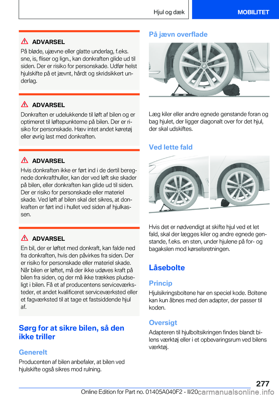 BMW Z4 2020  InstruktionsbØger (in Danish) �A�D�V�A�R�S�E�L
�P�å��b�l�