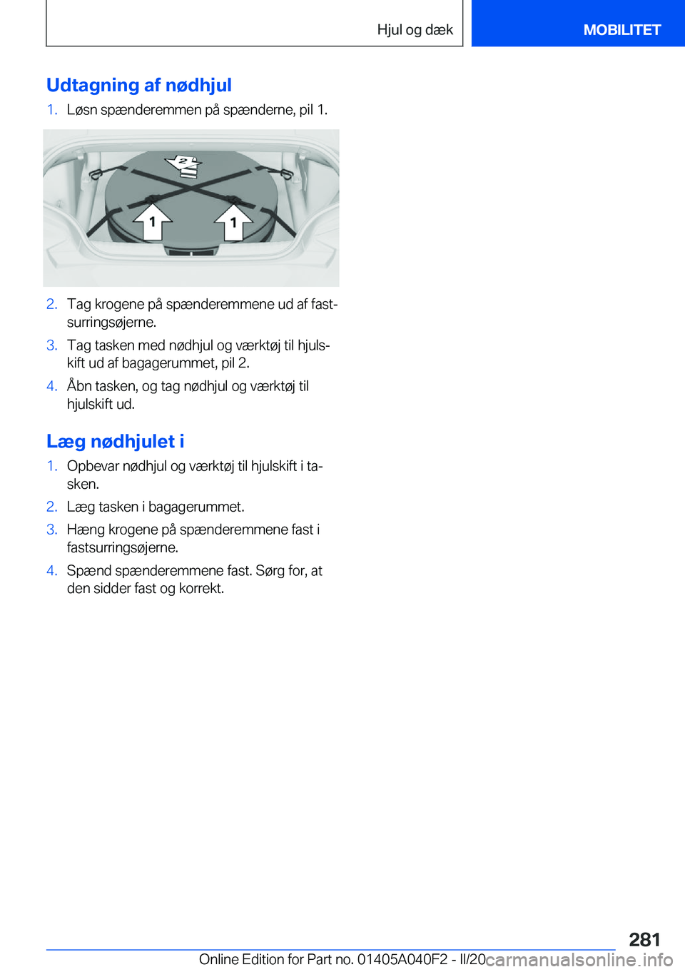 BMW Z4 2020  InstruktionsbØger (in Danish) �U�d�t�a�g�n�i�n�g��a�f��n�