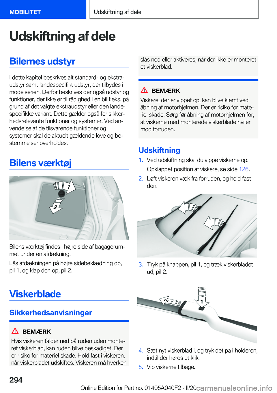 BMW Z4 2020  InstruktionsbØger (in Danish) �U�d�s�k�i�f�t�n�i�n�g��a�f��d�e�l�e�B�i�l�e�r�n�e�s��u�d�s�t�y�r
�I��d�e�t�t�e��k�a�p�i�t�e�l��b�e�s�k�r�i�v�e�s��a�l�t��s�t�a�n�d�a�r�d�-��o�g��e�k�s�t�r�aj
�u�d�s�t�y�r��s�a�m�t��l�a�n