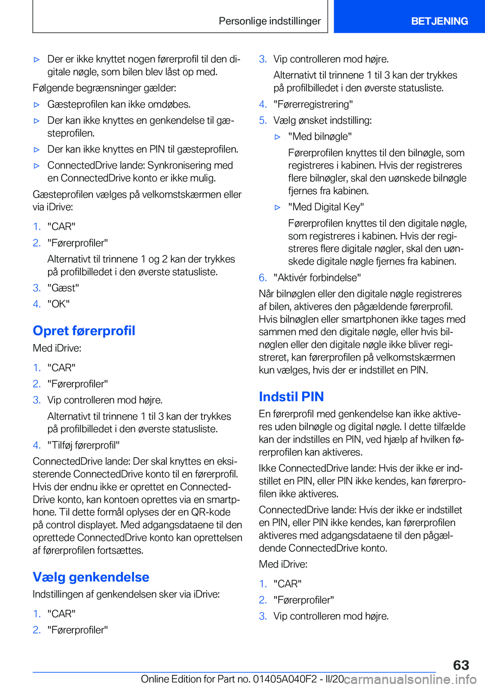 BMW Z4 2020  InstruktionsbØger (in Danish) 'x�D�e�r��e�r��i�k�k�e��k�n�y�t�t�e�t��n�o�g�e�n��f�