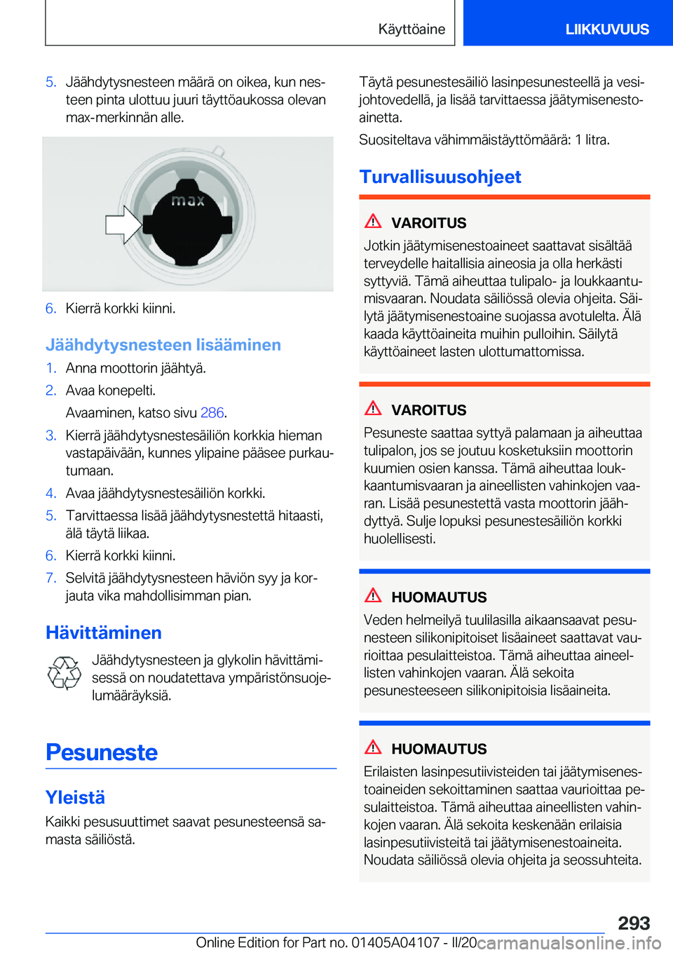 BMW Z4 2020  Omistajan Käsikirja (in Finnish) �5�.�J�