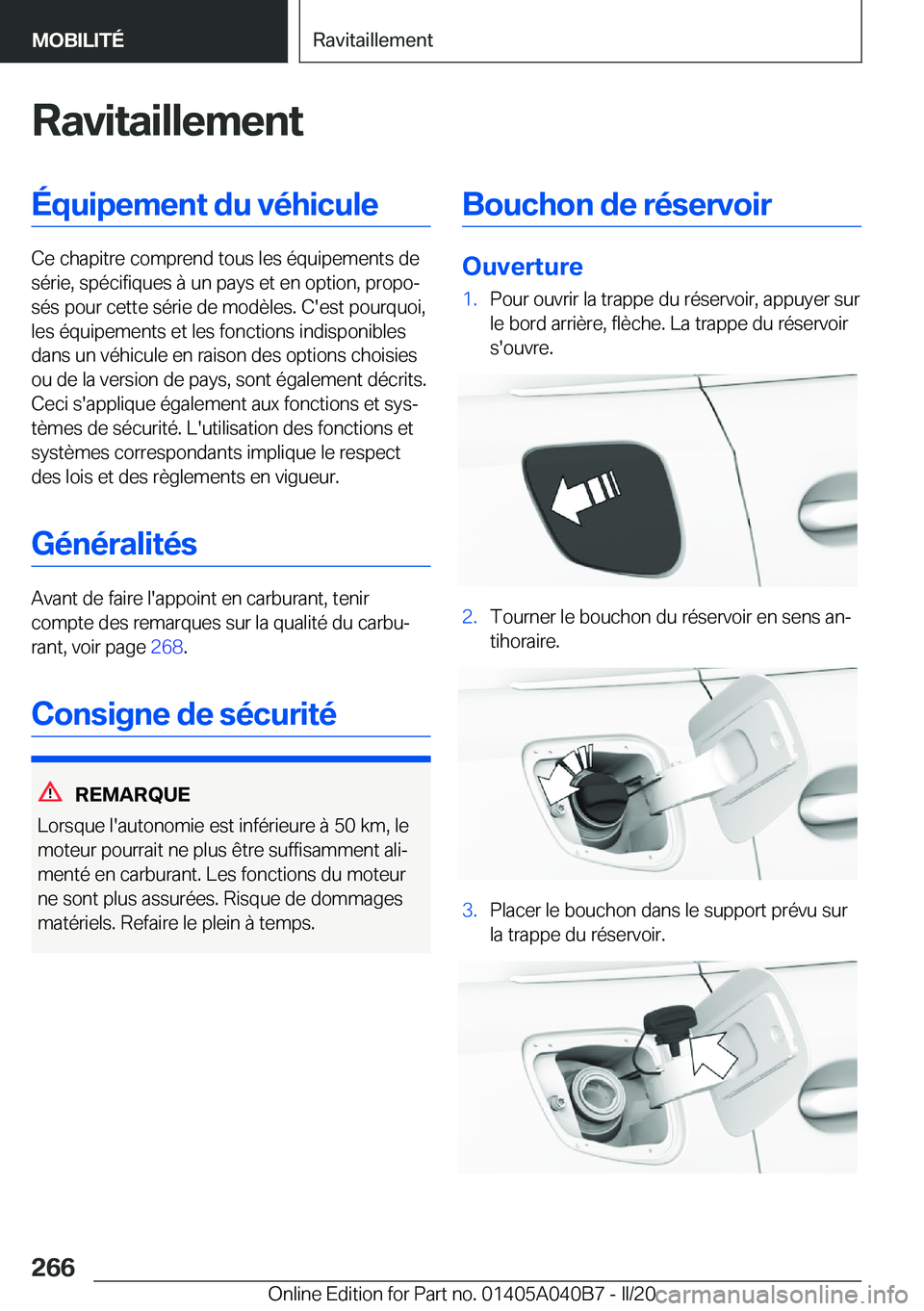 BMW Z4 2020  Notices Demploi (in French) �R�a�v�i�t�a�i�l�l�e�m�e�n�t�