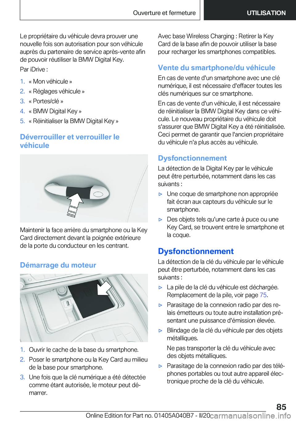 BMW Z4 2020  Notices Demploi (in French) �L�e��p�r�o�p�r�i�é�t�a�i�r�e��d�u��v�é�h�i�c�u�l�e��d�e�v�r�a��p�r�o�u�v�e�r��u�n�e�n�o�u�v�e�l�l�e��f�o�i�s��s�o�n��a�u�t�o�r�i�s�a�t�i�o�n��p�o�u�r��s�o�n��v�é�h�i�c�u�l�e
�a�u�p�r�