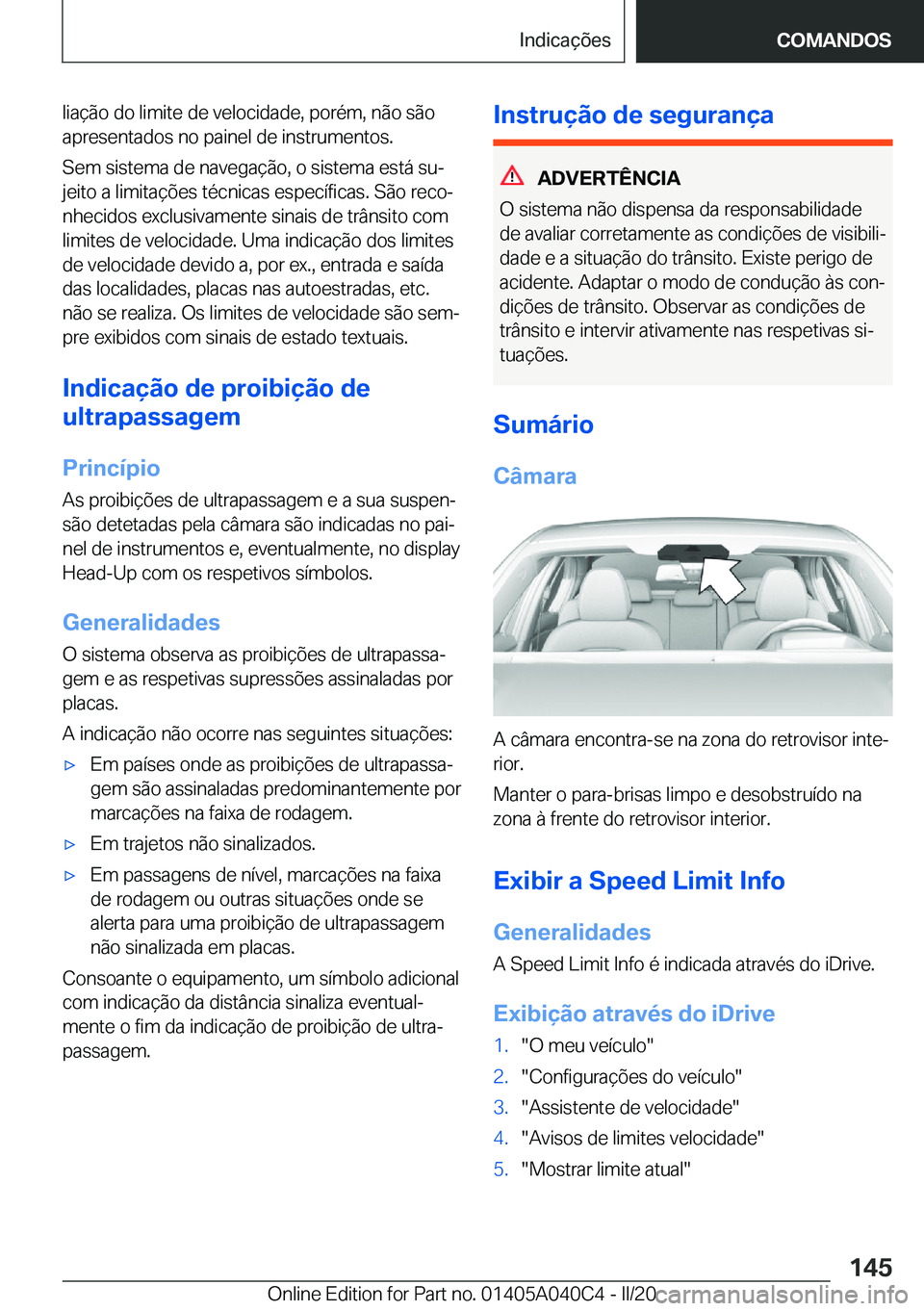 BMW Z4 2020  Manual do condutor (in Portuguese) �l�i�a�
