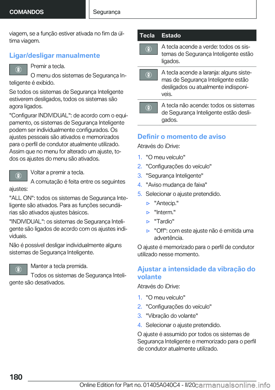 BMW Z4 2020  Manual do condutor (in Portuguese) �v�i�a�g�e�m�,��s�e��a��f�u�n�