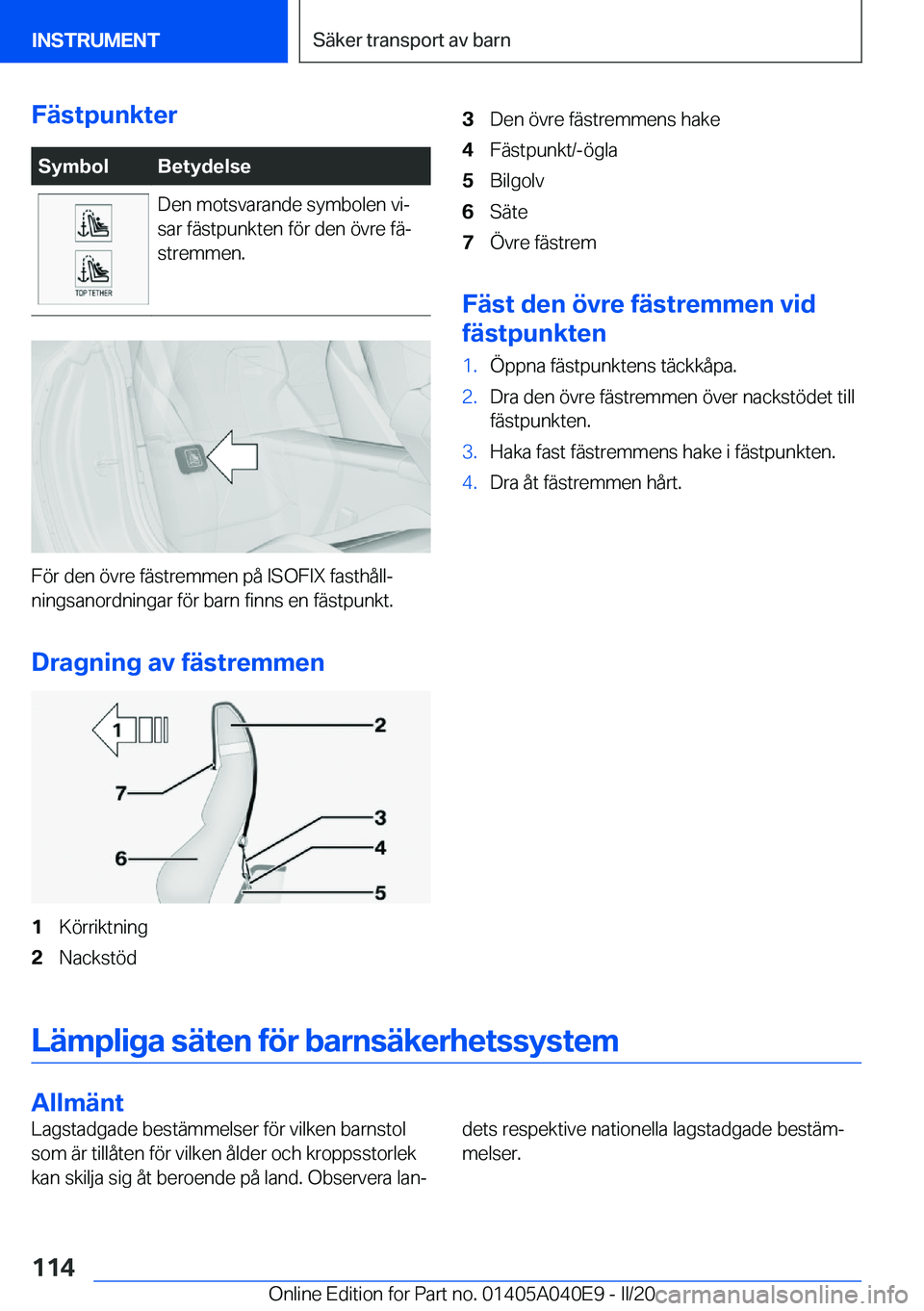 BMW Z4 2020  InstruktionsbÖcker (in Swedish) �F�ä�s�t�p�u�n�k�t�e�r�S�y�m�b�o�l�B�e�t�y�d�e�l�s�e�D�e�n��m�o�t�s�v�a�r�a�n�d�e��s�y�m�b�o�l�e�n��v�ij
�s�a�r��f�ä�s�t�p�u�n�k�t�e�n��f�