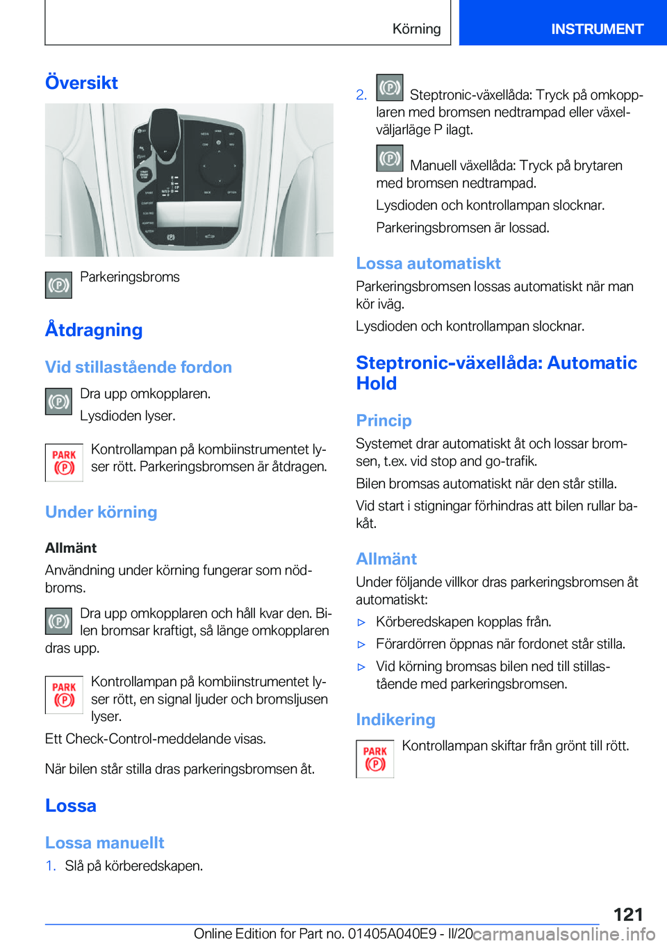 BMW Z4 2020  InstruktionsbÖcker (in Swedish) �