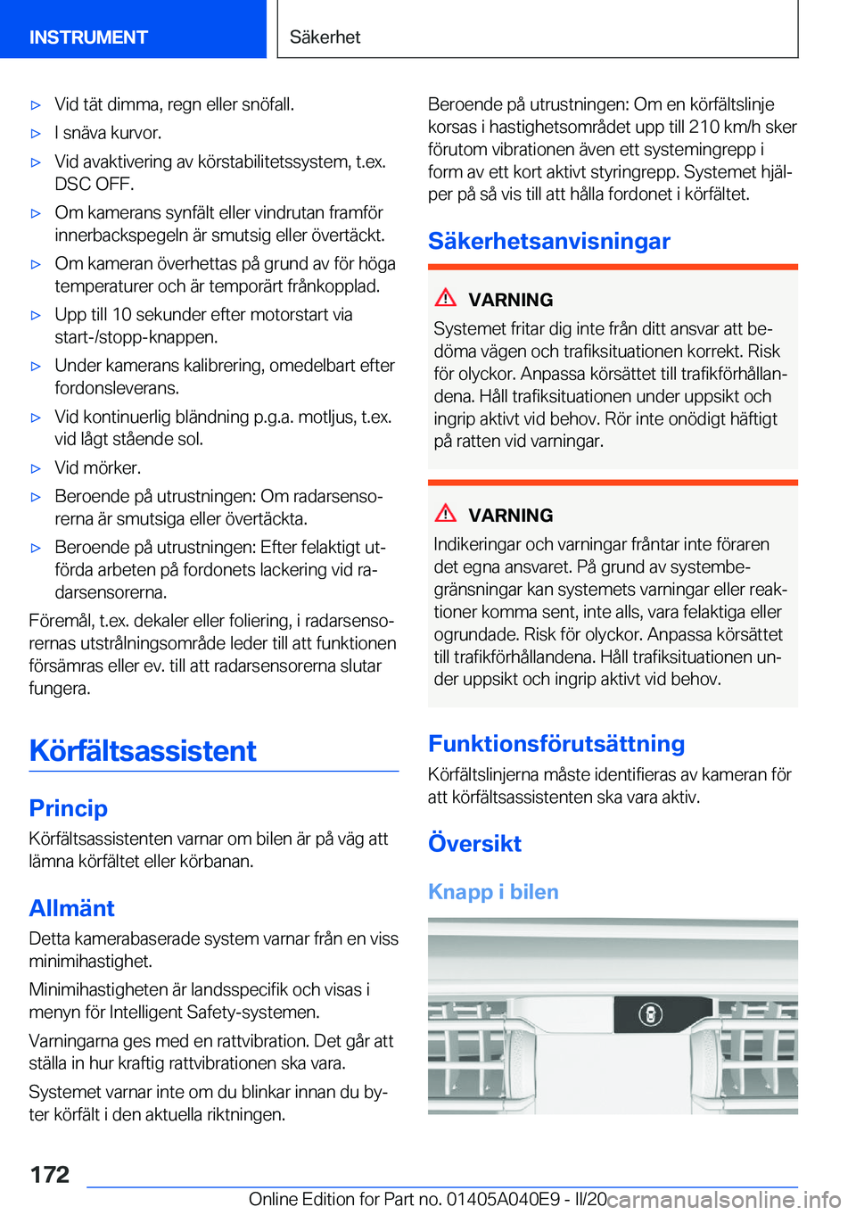 BMW Z4 2020  InstruktionsbÖcker (in Swedish) 'x�V�i�d��t�ä�t��d�i�m�m�a�,��r�e�g�n��e�l�l�e�r��s�n�