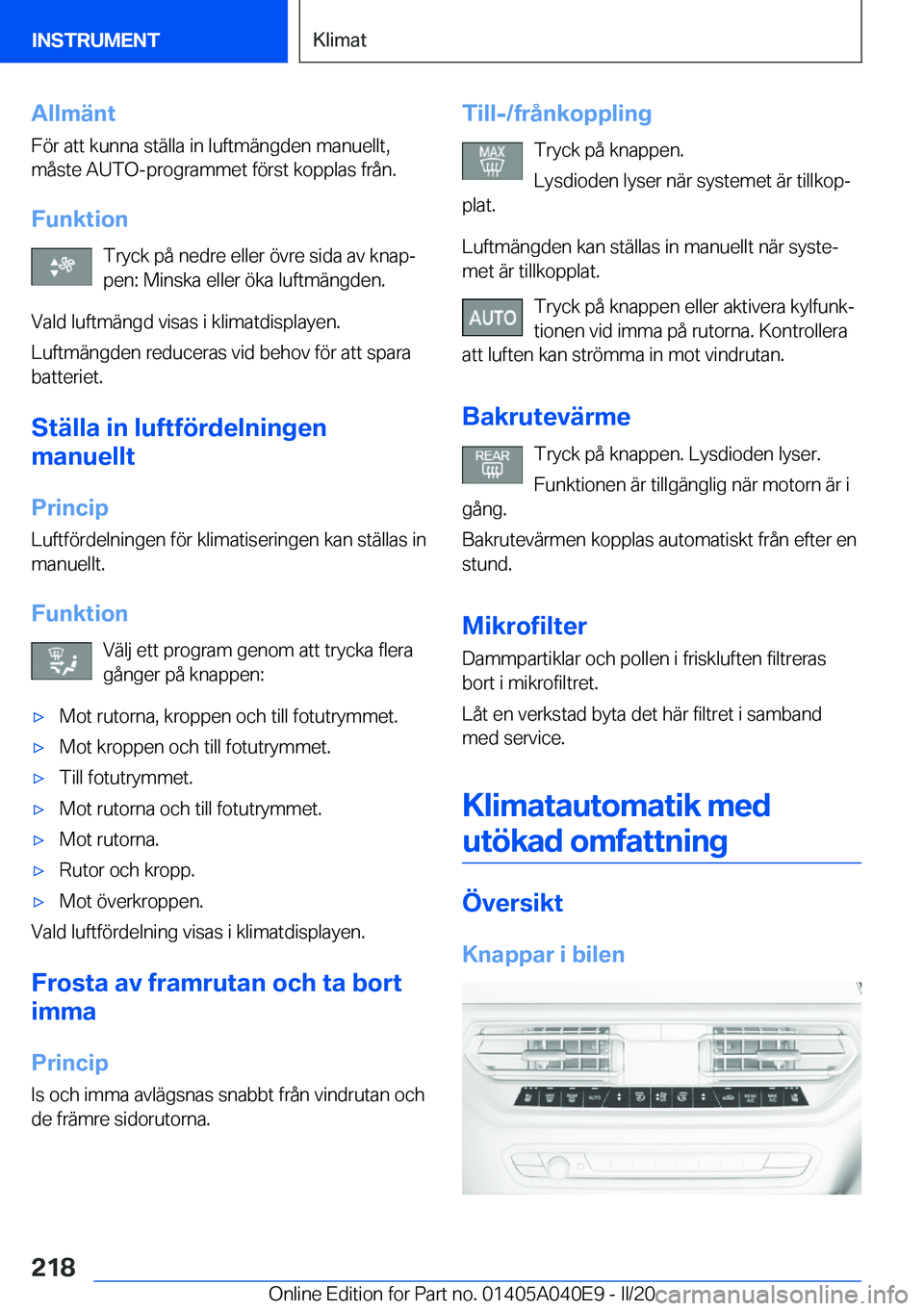 BMW Z4 2020  InstruktionsbÖcker (in Swedish) �A�l�l�m�ä�n�t
�F�