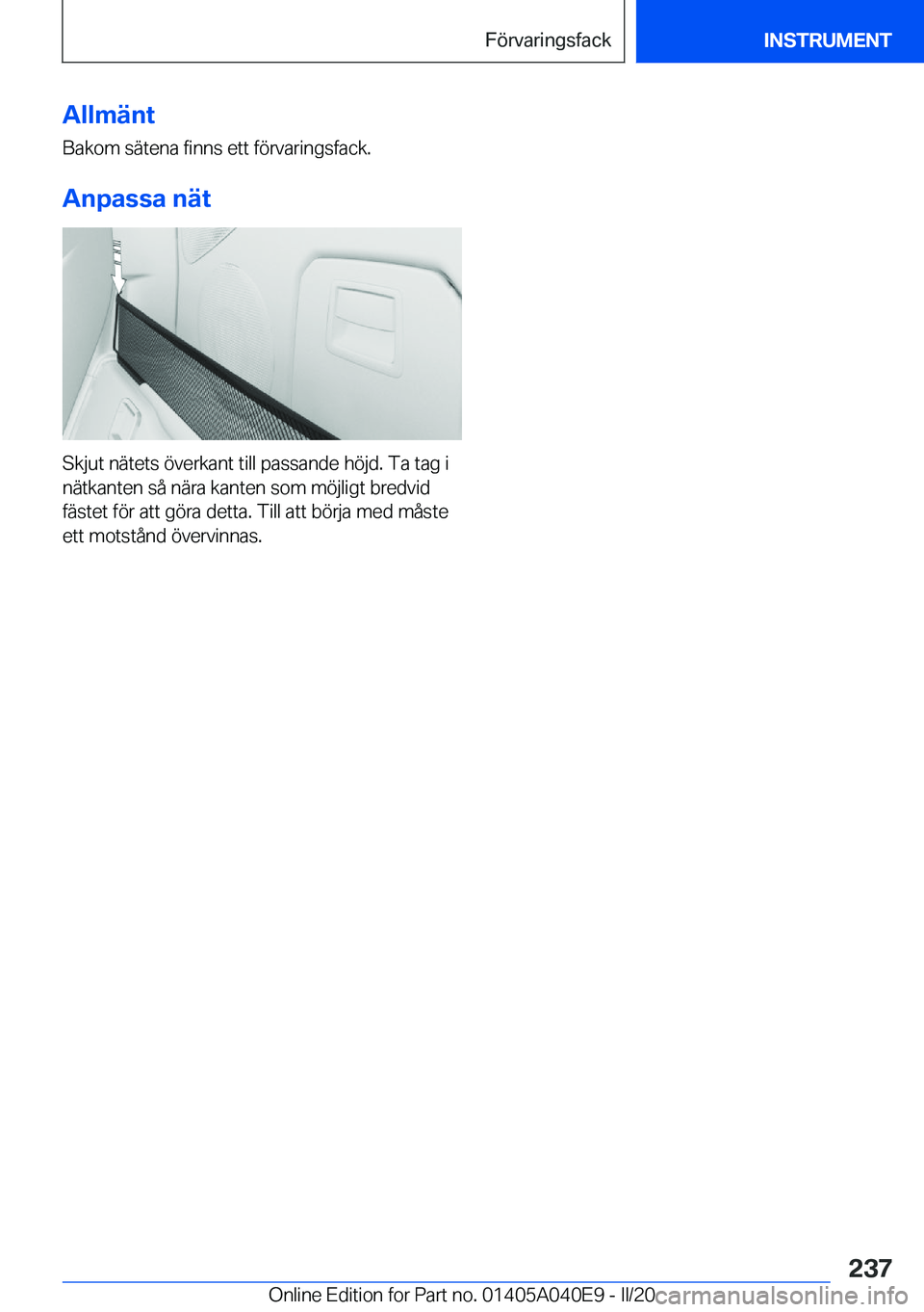 BMW Z4 2020  InstruktionsbÖcker (in Swedish) �A�l�l�m�ä�n�t
�B�a�k�o�m��s�ä�t�e�n�a��f�i�n�n�s��e�t�t��f�