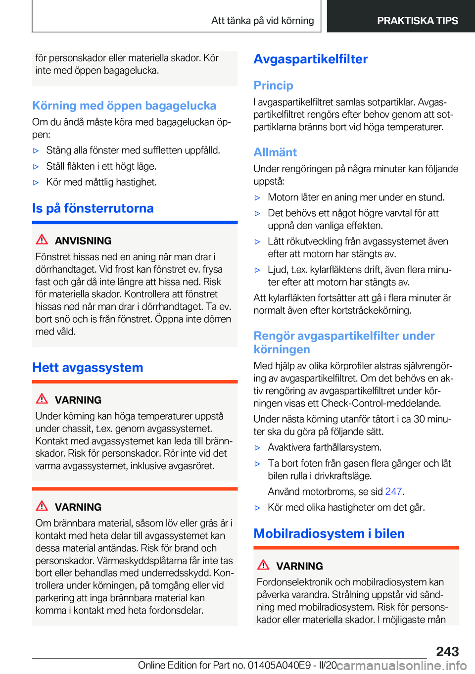 BMW Z4 2020  InstruktionsbÖcker (in Swedish) �f�