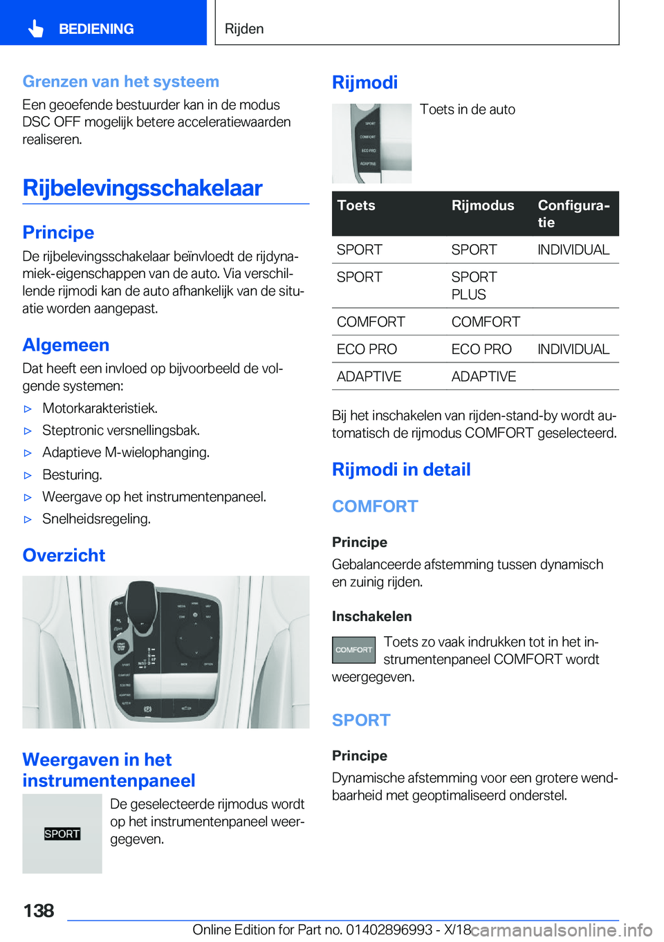 BMW Z4 2019  Instructieboekjes (in Dutch) �G�r�e�n�z�e�n��v�a�n��h�e�t��s�y�s�t�e�e�m
�E�e�n��g�e�o�e�f�e�n�d�e��b�e�s�t�u�u�r�d�e�r��k�a�n��i�n��d�e��m�o�d�u�s �D�S�C��O�F�F��m�o�g�e�l�i�j�k��b�e�t�e�r�e��a�c�c�e�l�e�r�a�t�i�e�w