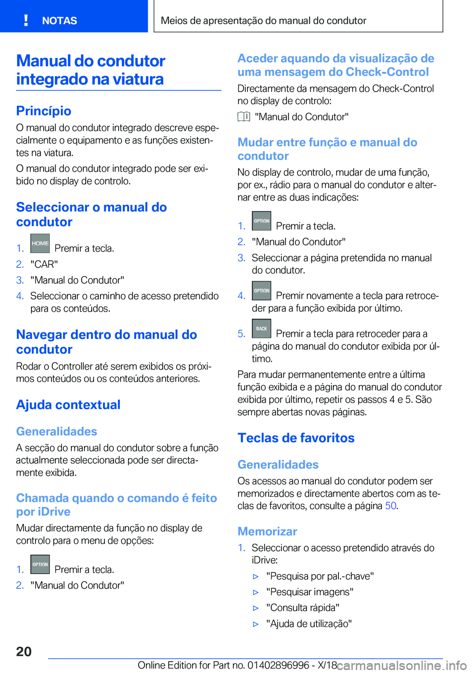 BMW Z4 2019  Manual do condutor (in Portuguese) �M�a�n�u�a�l��d�o��c�o�n�d�u�t�o�r�i�n�t�e�g�r�a�d�o��n�a��v�i�a�t�u�r�a
�P�r�i�n�c�