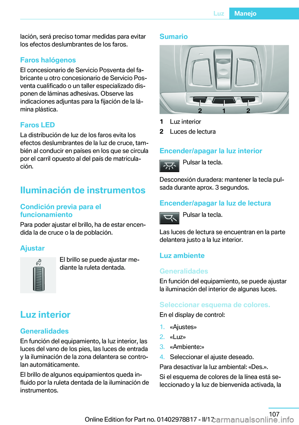 BMW I3 2017  Manuales de Empleo (in Spanish) �l�a�c�i�