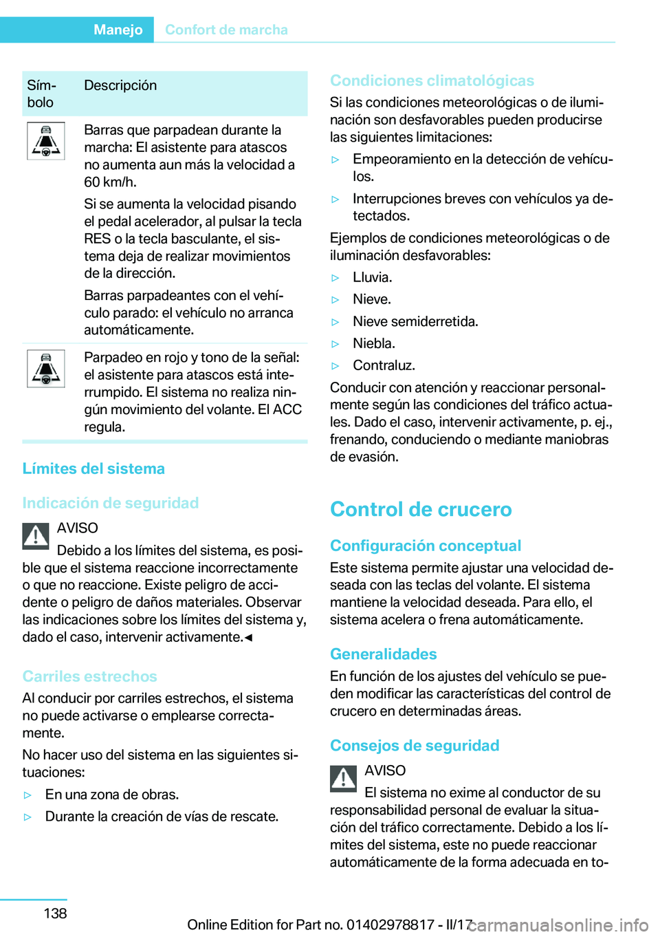 BMW I3 2017  Manuales de Empleo (in Spanish) �S�