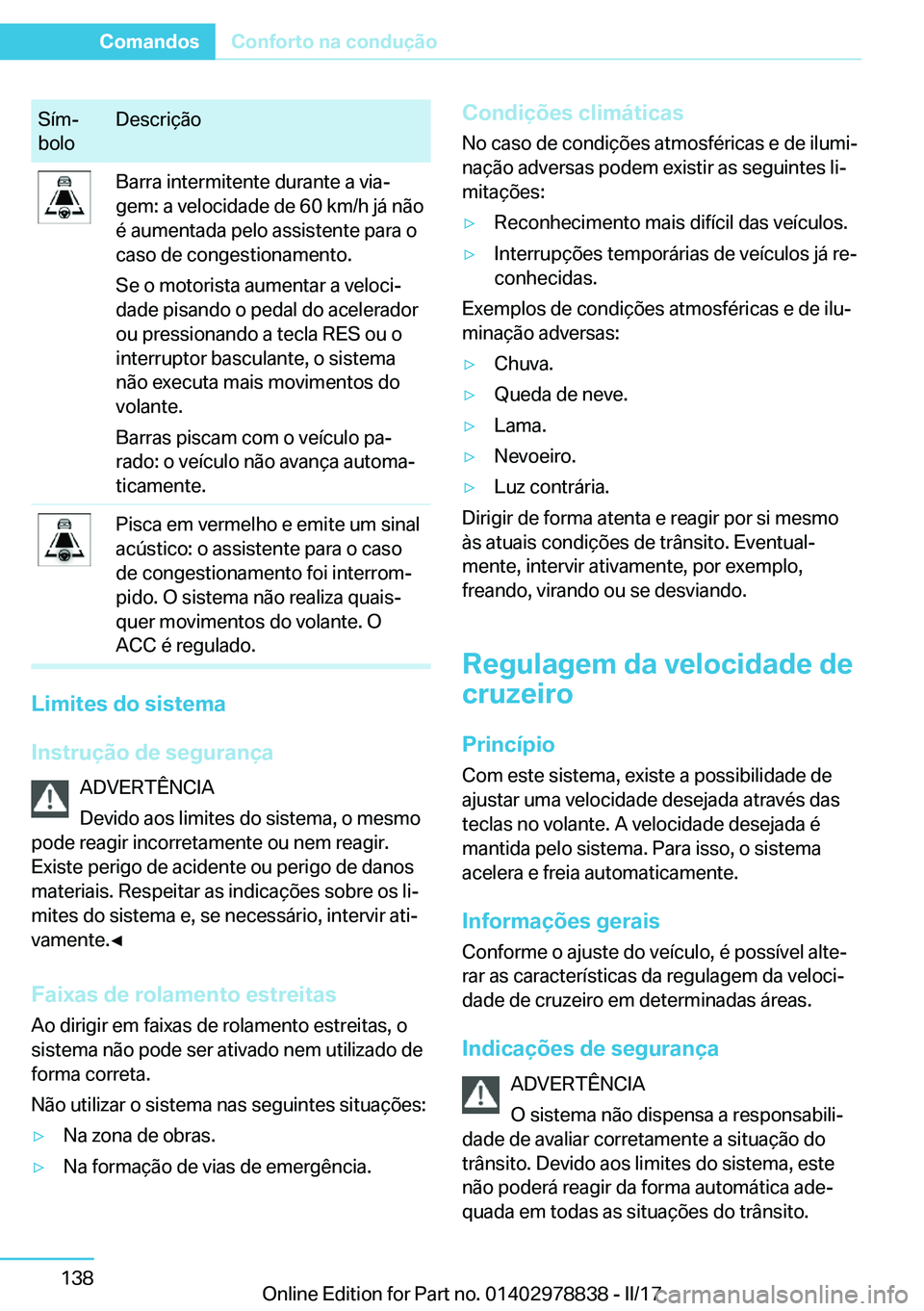 BMW I3 2017  Manual do condutor (in Portuguese) �S�