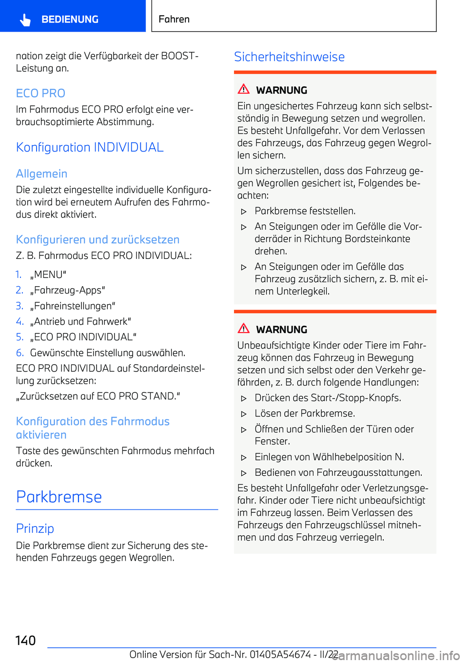 BMW I4 2022  Betriebsanleitungen (in German) nation zeigt die Verf