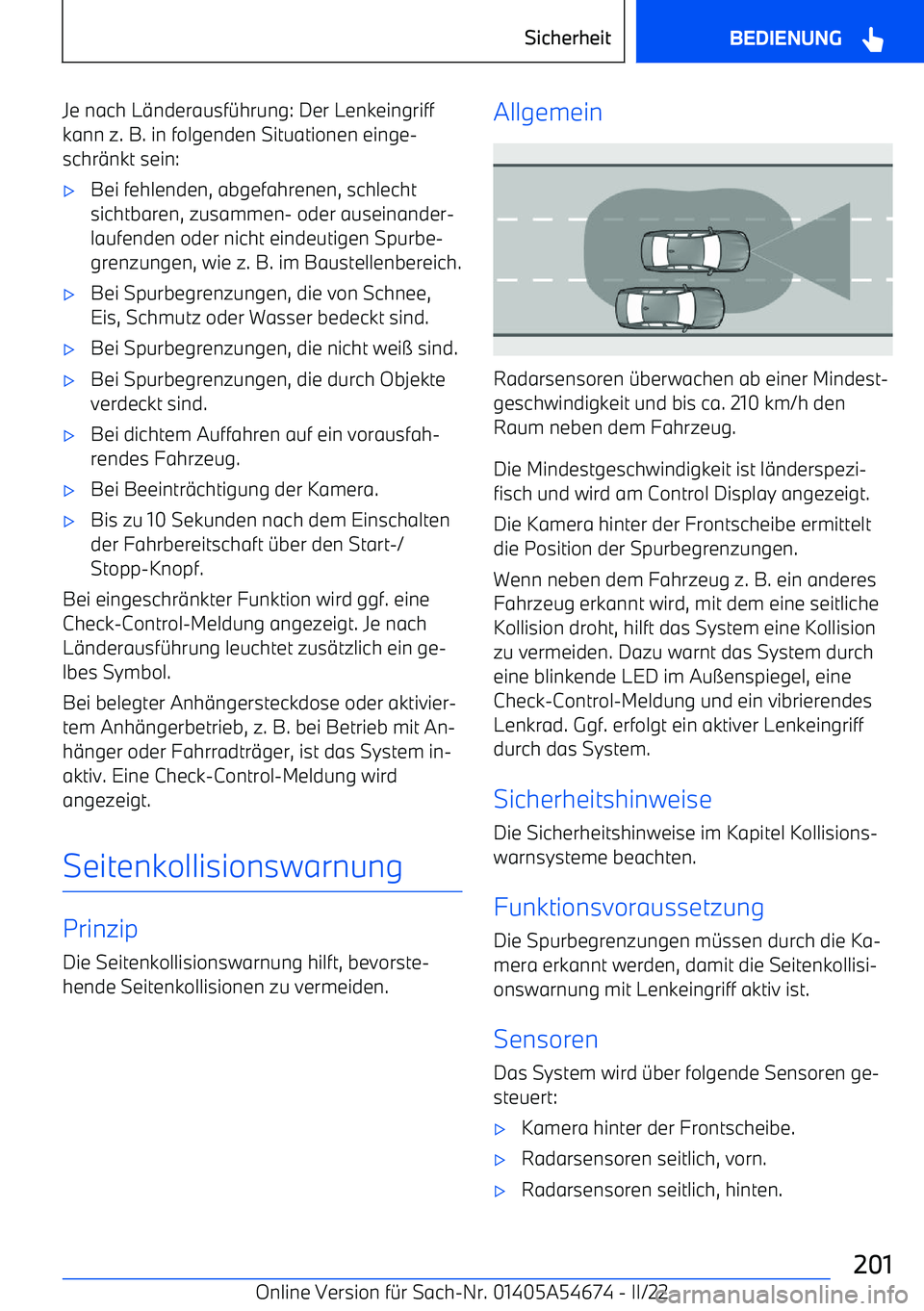 BMW I4 2022  Betriebsanleitungen (in German) Je nach L