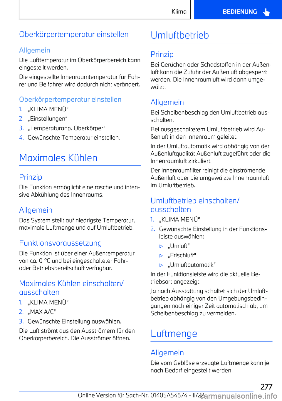 BMW I4 2022  Betriebsanleitungen (in German) Oberk