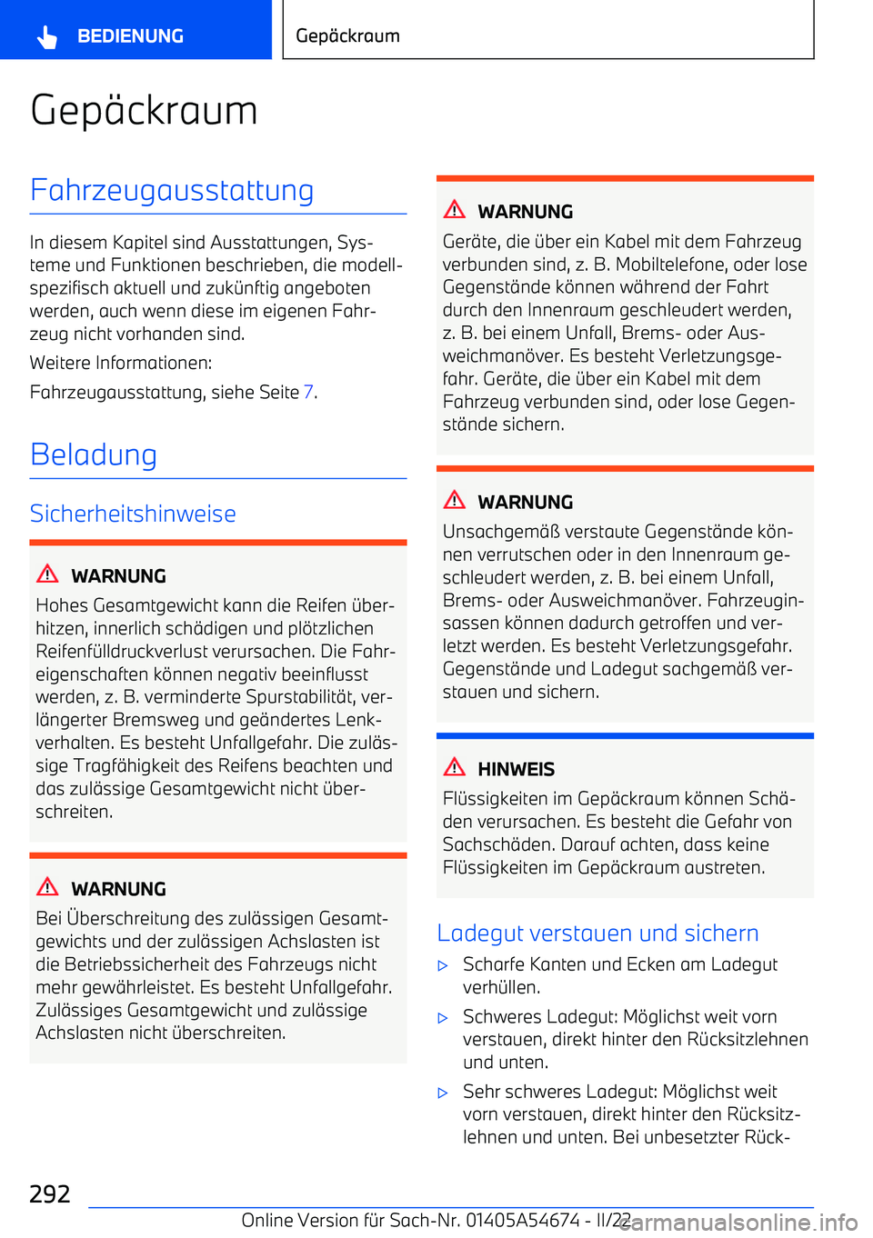 BMW I4 2022  Betriebsanleitungen (in German) Gep