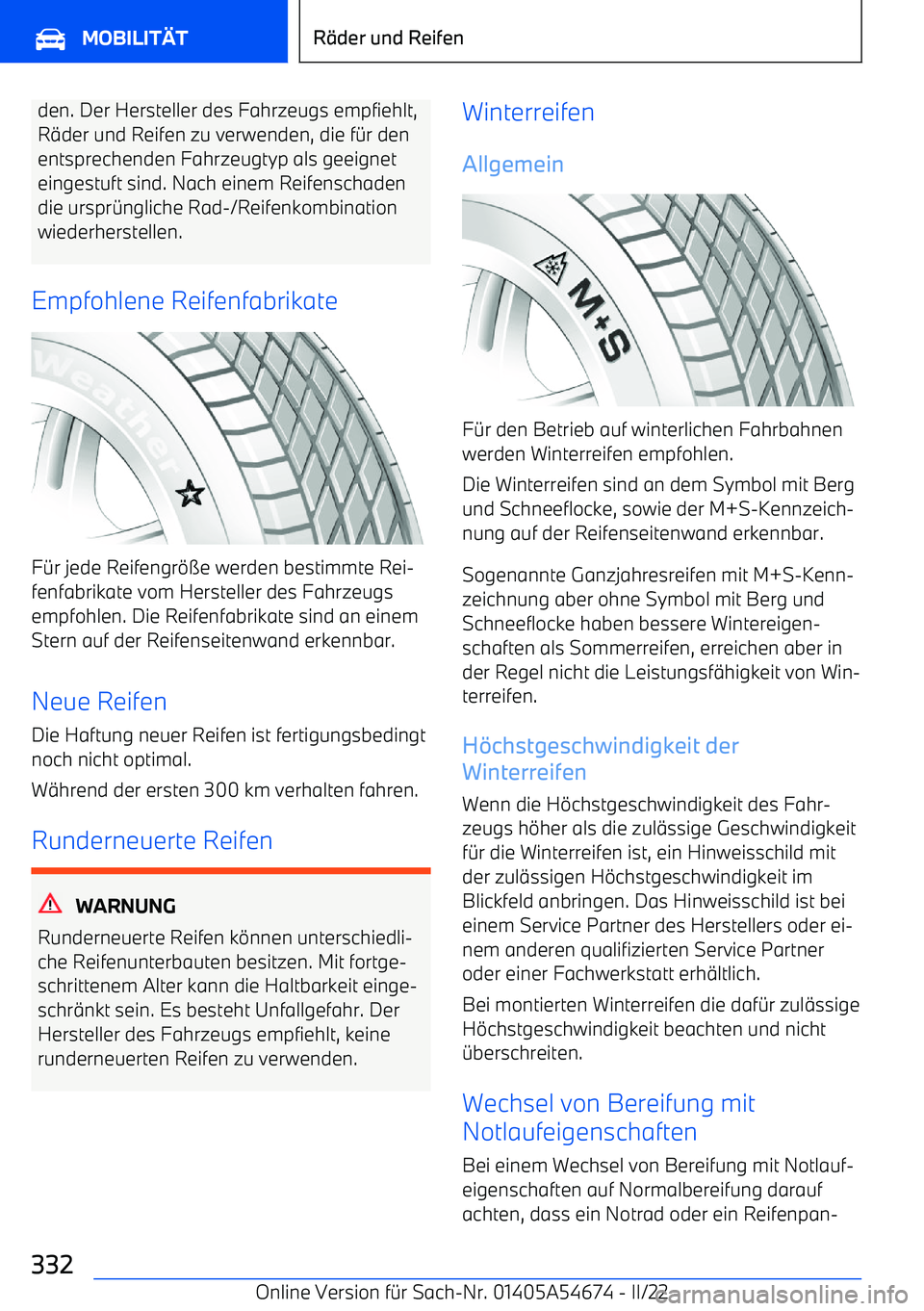 BMW I4 2022  Betriebsanleitungen (in German) den. Der Hersteller des Fahrzeugs empfiehlt,
R