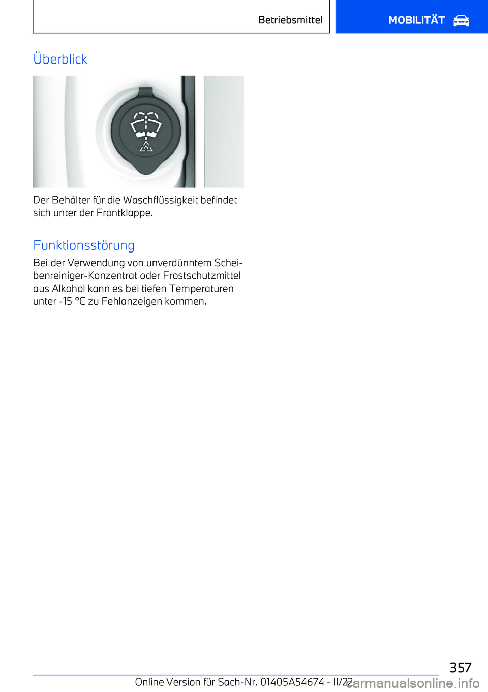 BMW I4 2022  Betriebsanleitungen (in German) berblick
Der Beh