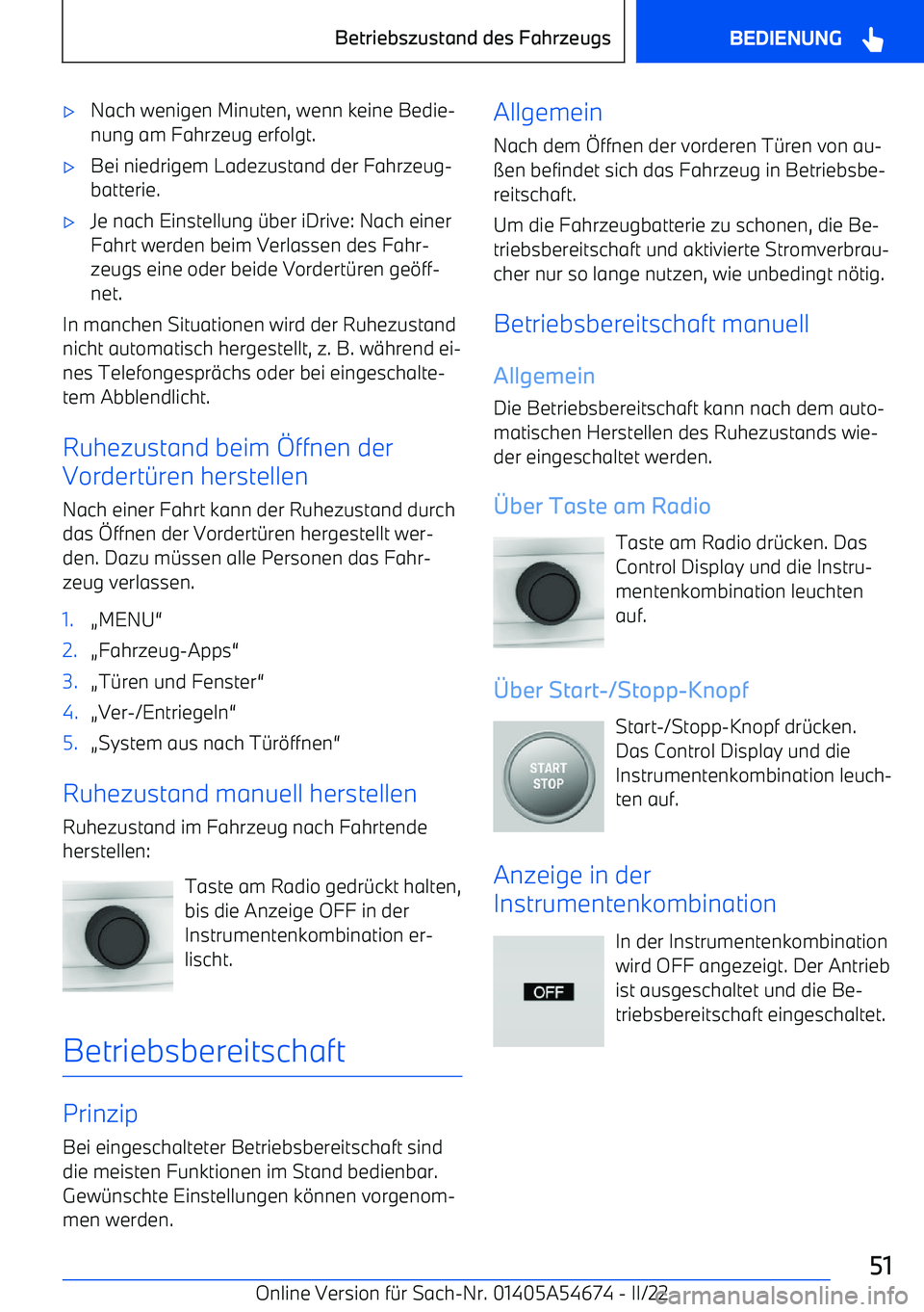 BMW I4 2022  Betriebsanleitungen (in German) 