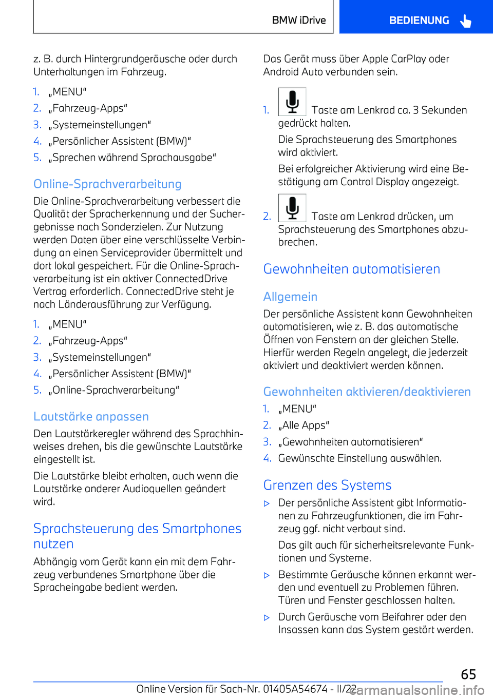 BMW I4 2022  Betriebsanleitungen (in German) z. B. durch Hintergrundger