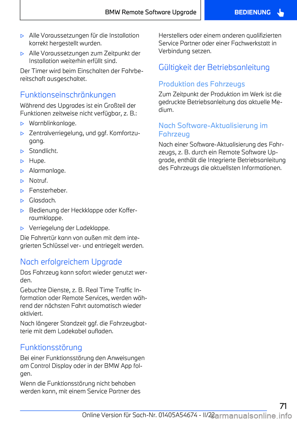 BMW I4 2022  Betriebsanleitungen (in German) 