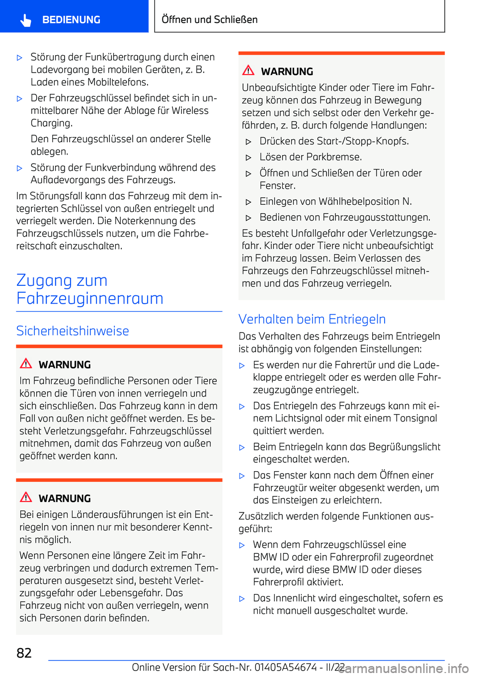 BMW I4 2022  Betriebsanleitungen (in German) 