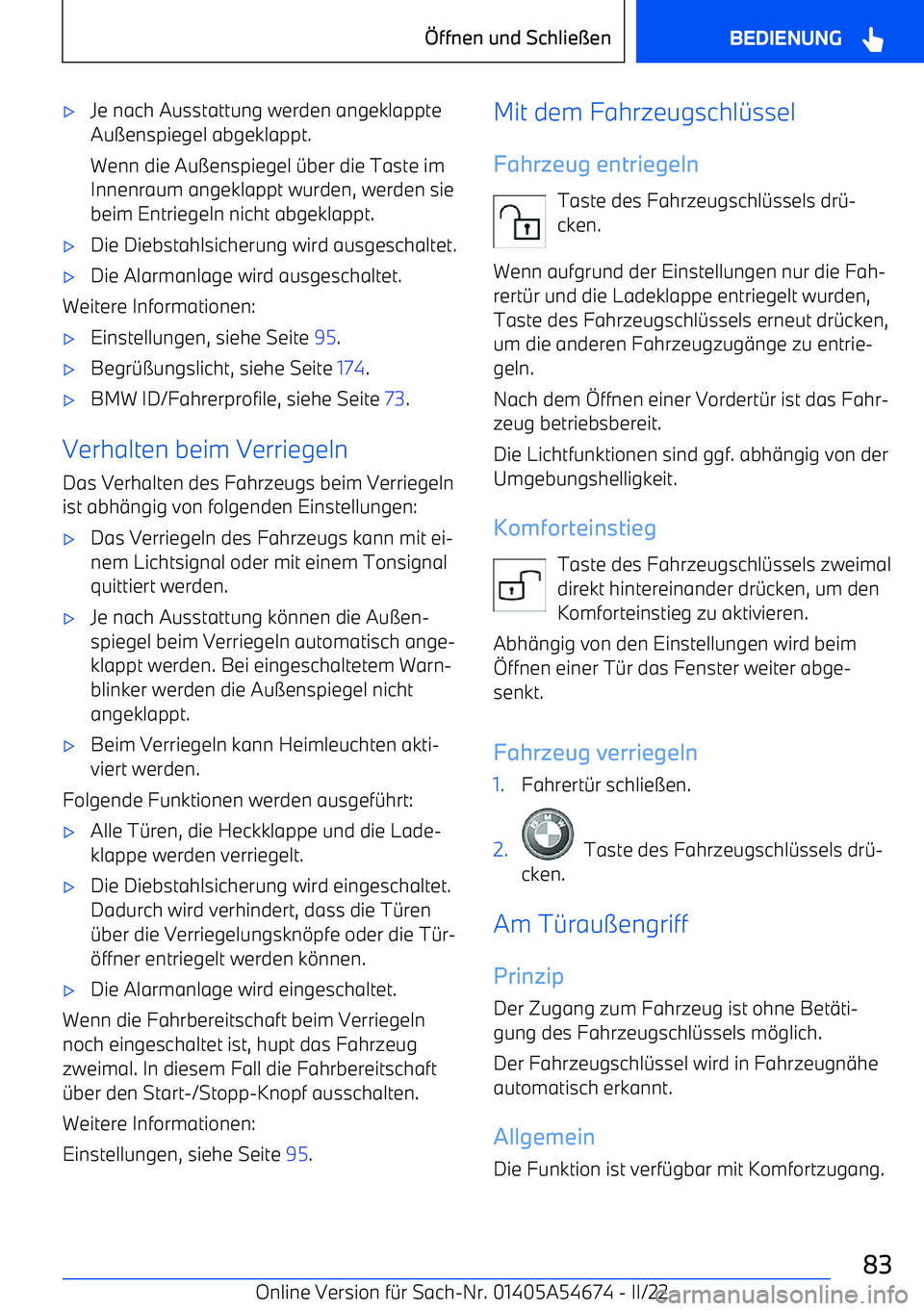 BMW I4 2022  Betriebsanleitungen (in German) 