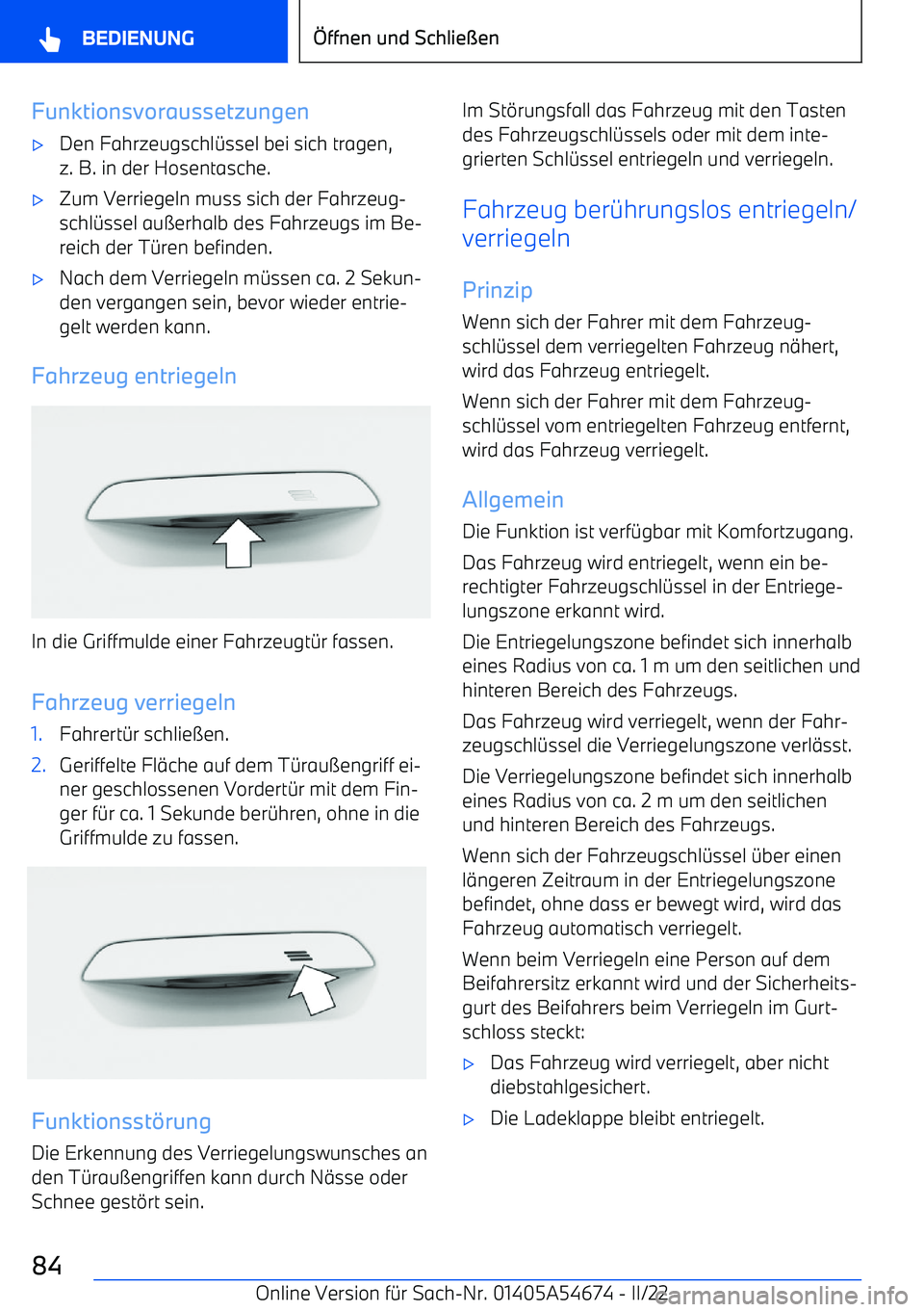 BMW I4 2022  Betriebsanleitungen (in German) Funktionsvoraussetzungen