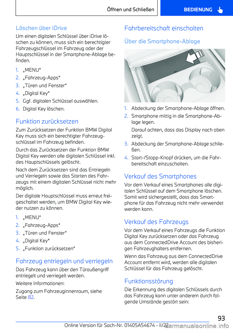 BMW I4 2022  Betriebsanleitungen (in German) L
