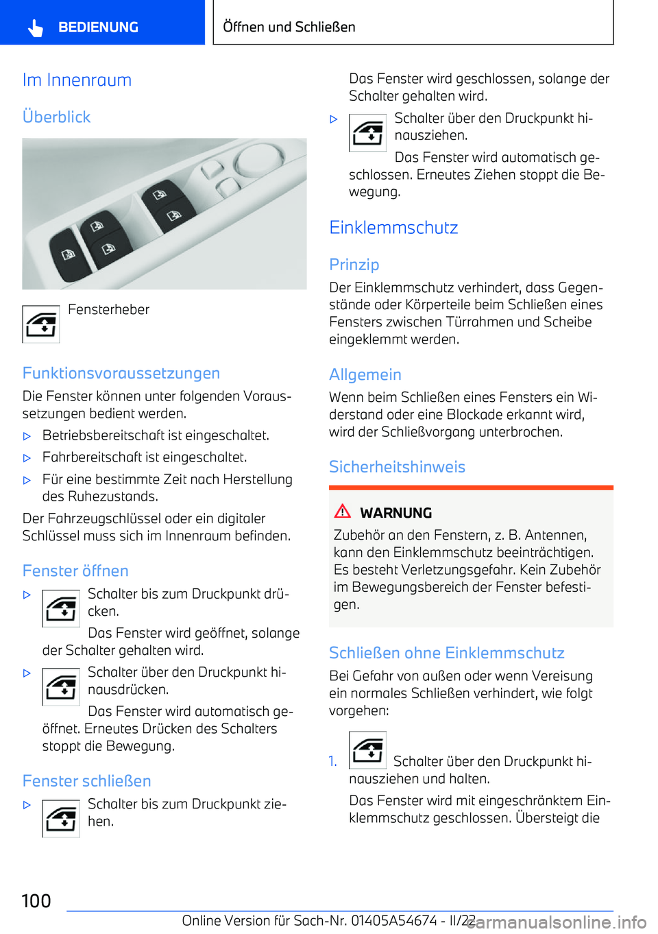 BMW I4 2022  Betriebsanleitungen (in German) Im Innenraum