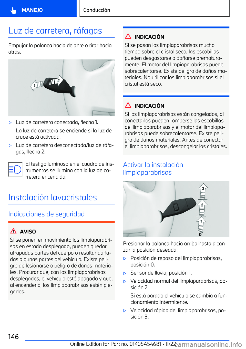 BMW I4 2022  Manuales de Empleo (in Spanish) Luz de carretera, r
