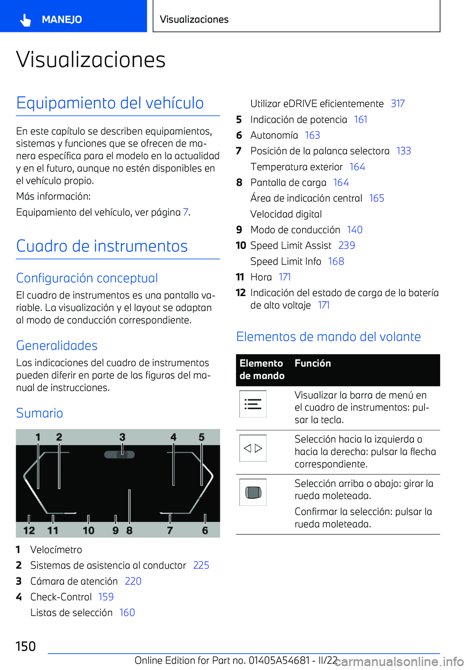 BMW I4 2022  Manuales de Empleo (in Spanish) VisualizacionesEquipamiento del veh