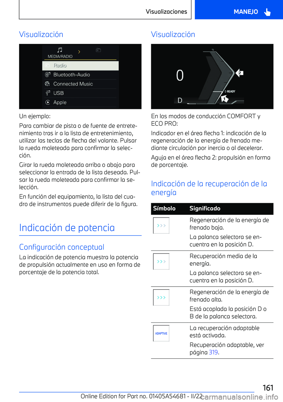 BMW I4 2022  Manuales de Empleo (in Spanish) Visualizaci