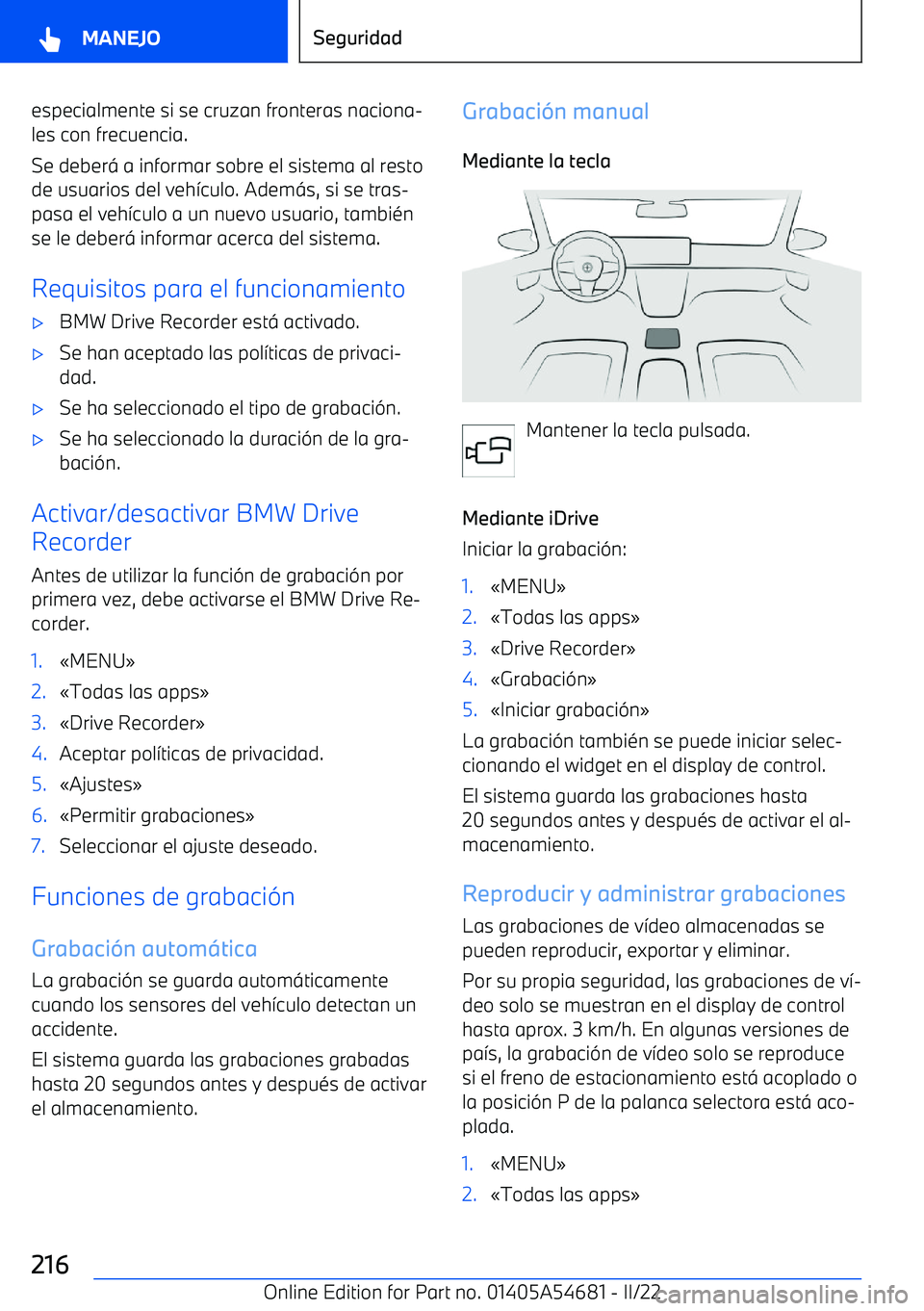 BMW I4 2022  Manuales de Empleo (in Spanish) especialmente si se cruzan fronteras naciona